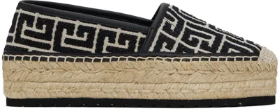 Balmain Alex Monogram Jacquard Espadrille In Black