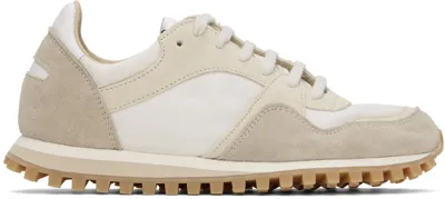 Spalwart White & Taupe Marathon Trail Low Sneakers In Lamb