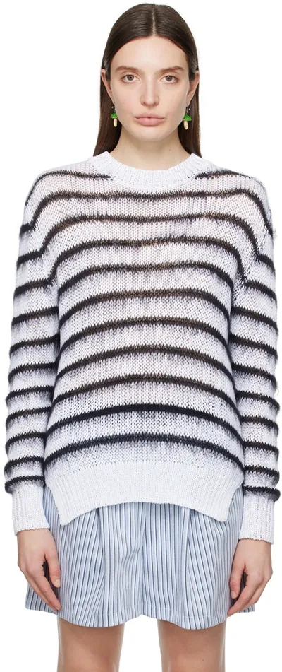 Marni White & Black Striped Sweater