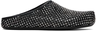 Marni Black Leather Fussbett Loafers In 00n99 Black