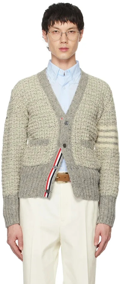 Thom Browne Gray 4-bar Classic Cardigan In 055 Lt Grey