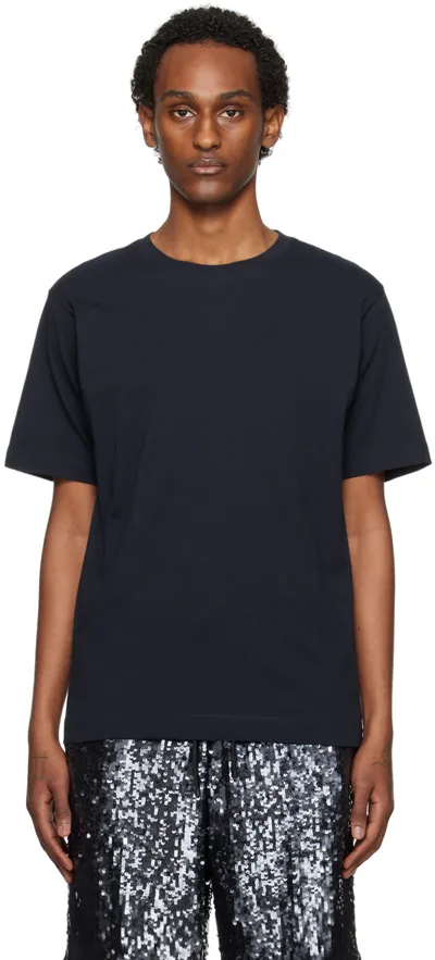 Dries Van Noten Navy Regular Fit T-shirt In 509 Navy