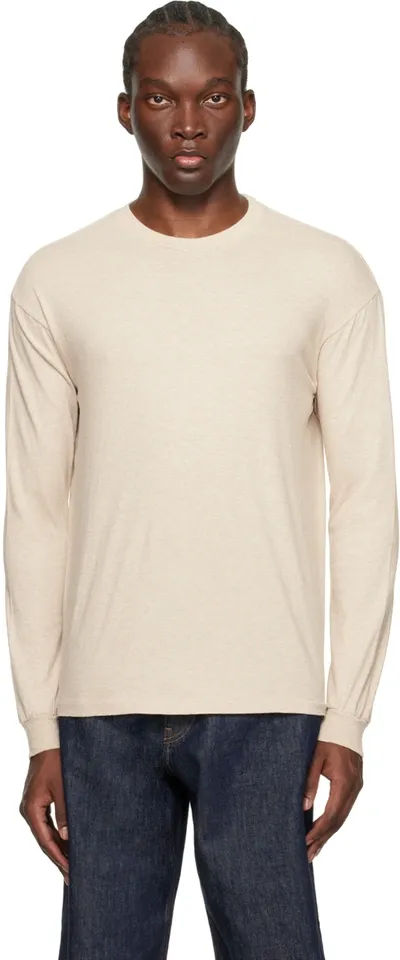 Auralee Beige Seamless Long Sleeve T-shirt In Top Brown