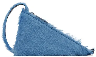 Marni Prima Triangle Shoulder Bag In Light Blue