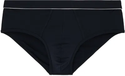 Zegna Navy Piping Briefs In Blue Scuro Unito