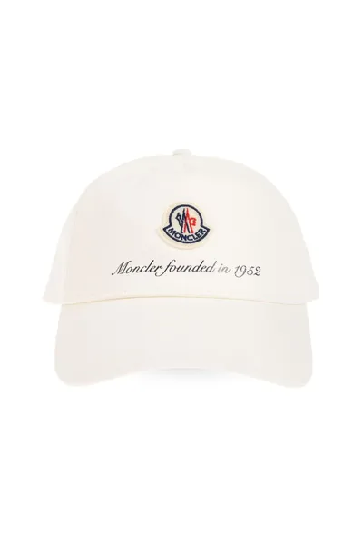 Moncler Logo Patch Baseball Cap In Beige