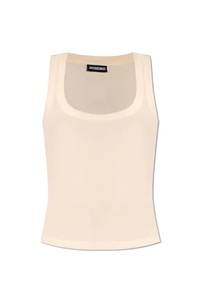 Jacquemus Ribbed Tank Top In White