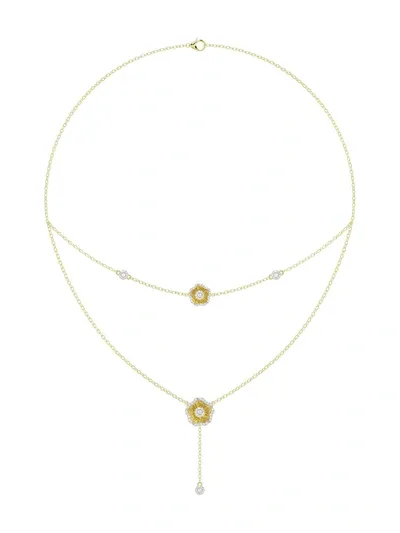 Marchesa Halo Flower Yellow Gold Necklace