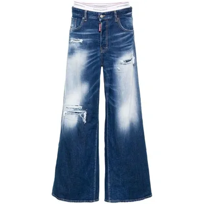 Dsquared2 Low-rise Loose-fit Jeans In Blue