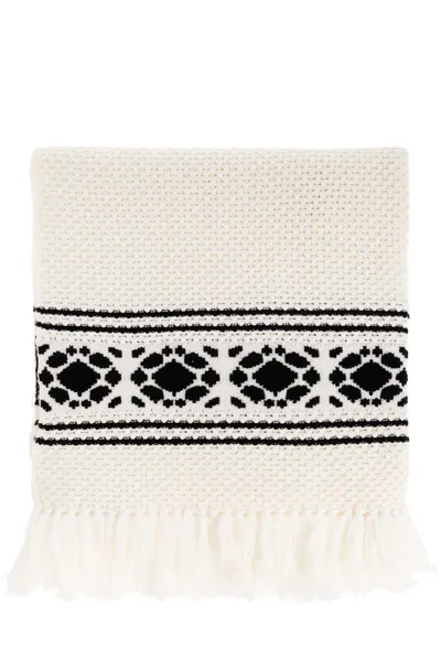 Max Mara Peplo Fringed Scarf In Beige