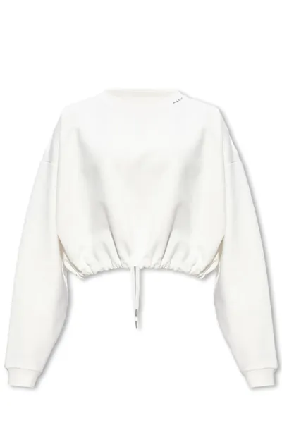 Marni White Drawstring Sweatshirt In 00w02 Natural White