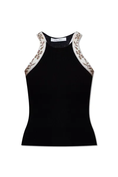 Max Mara Pleiadi Wool & Cashmere Sleeveless Top In Multi,black