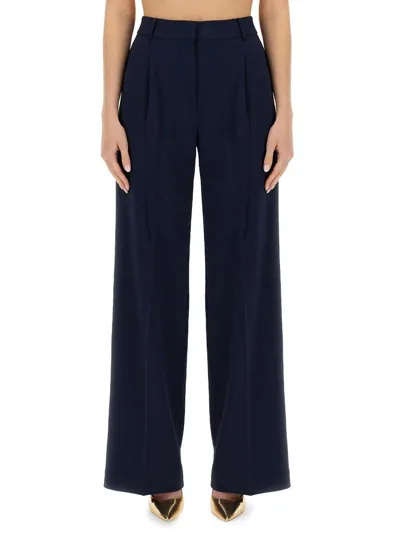 Michael Kors Straight Leg Tailored Trousers In Blue