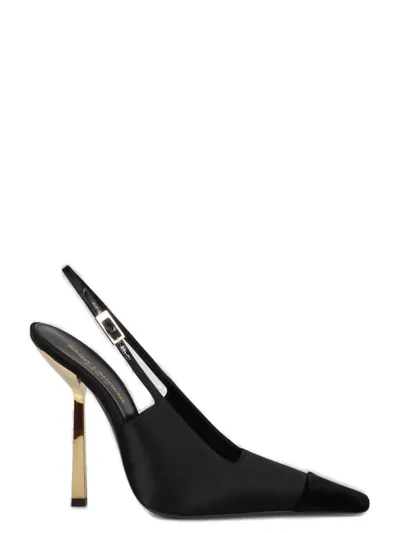 Saint Laurent Women's Ines Slingback Pumps In Satin Crepe In Black