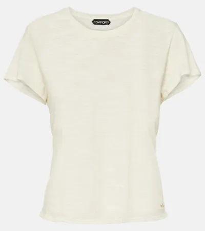 Tom Ford Cotton Jersey T-shirt In Neutrals