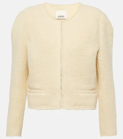 Isabel Marant Pully Tweed Crop Jacket In Ecru