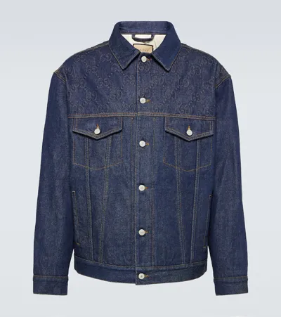 Gucci Gg Denim Jacket In Blue