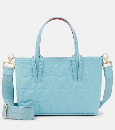 Christian Louboutin Cabata Mini Leather Tote Bag In Clear Blue