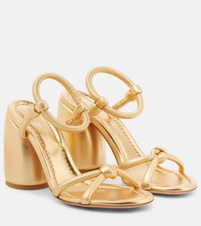 Gianvito Rossi Cassis Metallic Leather Sandals In Gold