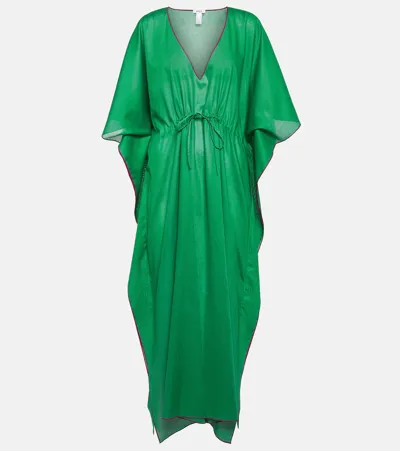 Eres Voilier Cotton Kaftan In Green