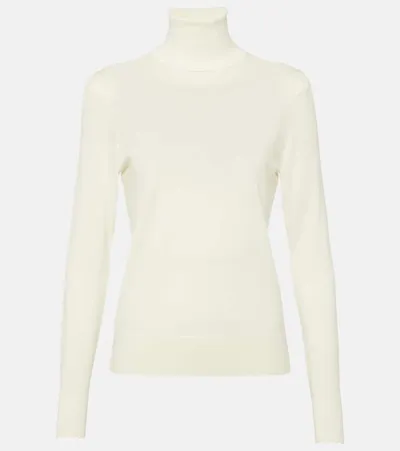 Chloé Wool Turtleneck Top In Iconic Milk