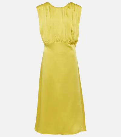 Jil Sander Gathered Midi Dress In Green