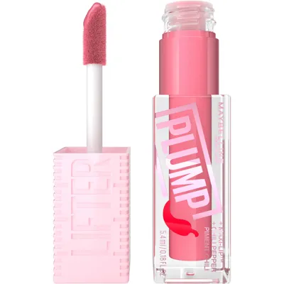 Maybelline Lifter Gloss Plumping Lip Gloss Lasting Hydration Formula With Hyaluronic Acid And Chilli Pepper (va In Blush Blaze