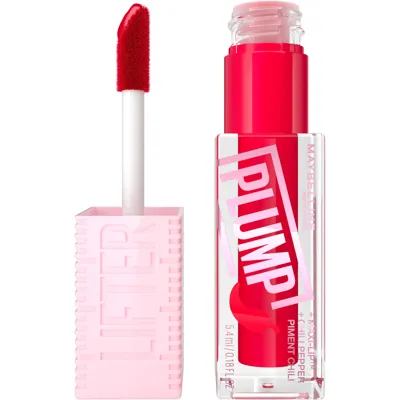 Maybelline Lifter Gloss Plumping Lip Gloss Lasting Hydration Formula With Hyaluronic Acid And Chilli Pepper (va In Red Flag