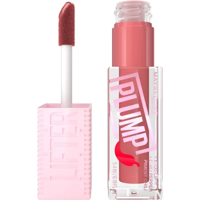 Maybelline Lifter Gloss Plumping Lip Gloss Lasting Hydration Formula With Hyaluronic Acid And Chilli Pepper (va In Peach Fever