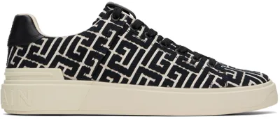 Balmain B-court Low-top Sneakers In Edk Noir/ivoire