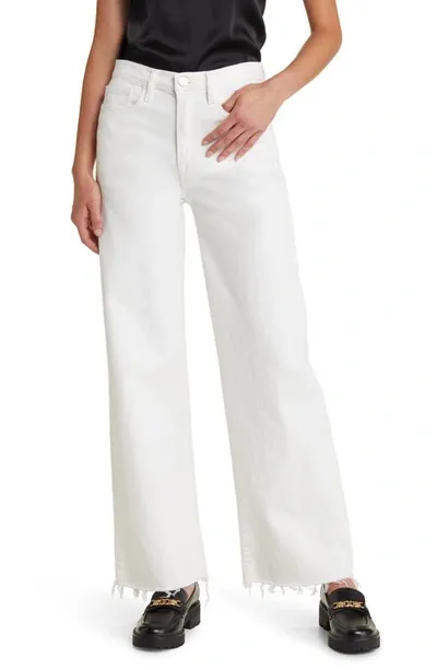 Frame Le Jane Raw Hem High Waist Crop Wide Leg Jeans In Au Natural Clean