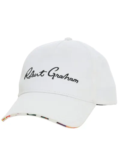 Robert Graham Splash Baseball Hat In White