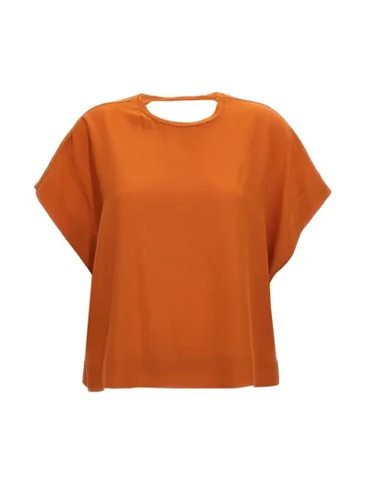 Nude Silk Bloshirt In Orange