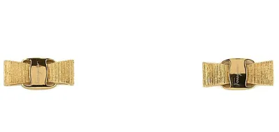 Ferragamo Salvatore  Bow Detailed Earrings In Gold