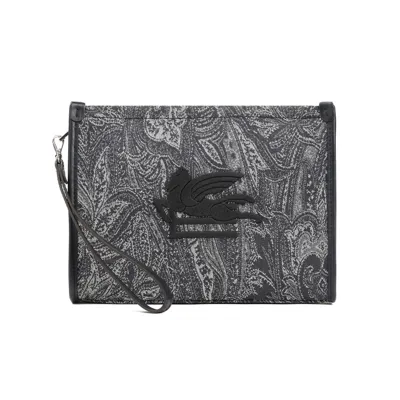 Etro Medium Paisley Jacquard Pouch In Multi