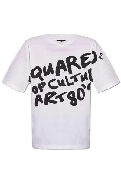 Dsquared2 Logo Printed Crewneck T In White