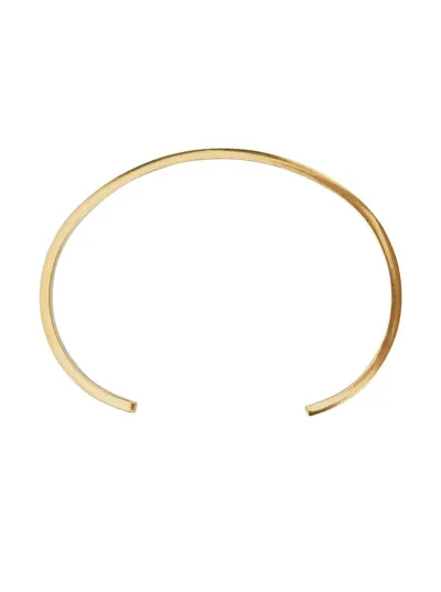 Maison Margiela Gold Logo Cuff Bracelet In Grey