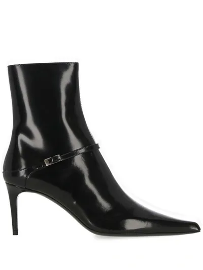 Saint Laurent Vendome Pointed Toe Boots In Black