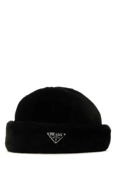 Prada Triangle Logo In Black