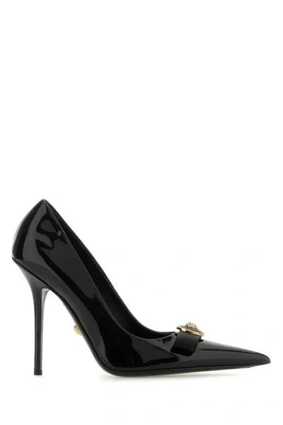 Versace Gianni 120mm Pumps In Black  