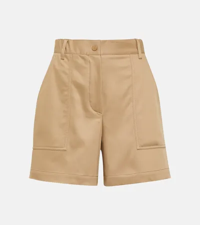 Moncler Cotton-blend Shorts In Cream