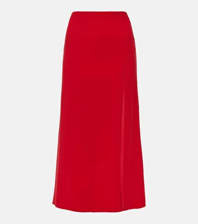 Karla Colletto Basics Midi Skirt In Red