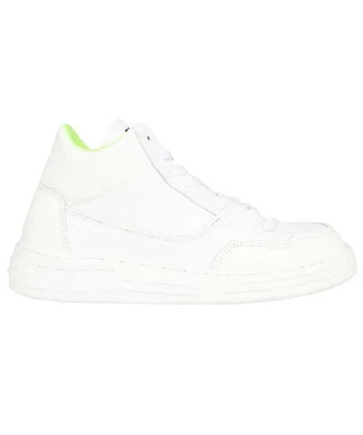 Msgm Leather Low Sneakers In White