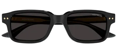 Montblanc Square Frame Sunglasses In Black