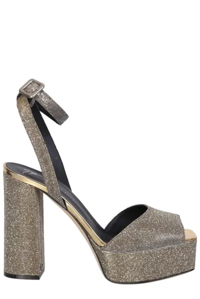 Giuseppe Zanotti New Betty Embellished Platform Sandals In Gold