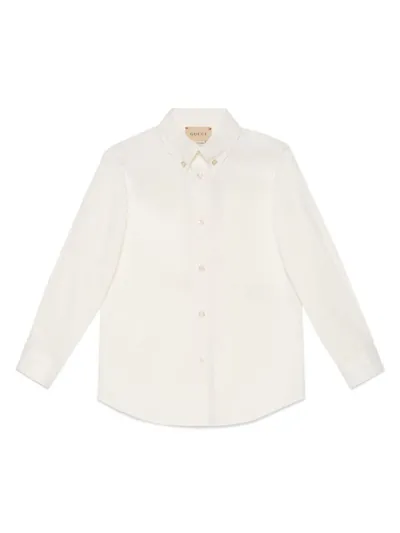 Gucci Kids' Shirt Stretch Cotton Popeline In White