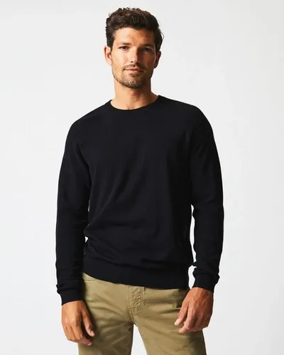 Reid Baseball Sweater Crew In Black