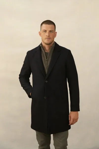 Reid Boiled Wool Jordan Coat In Navy