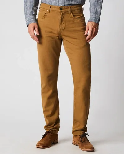 Reid Cotton Linen 5 Pocket Pant In Dark Tan