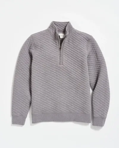 Reid Diamond Quilt Half Zip In Medium Grey